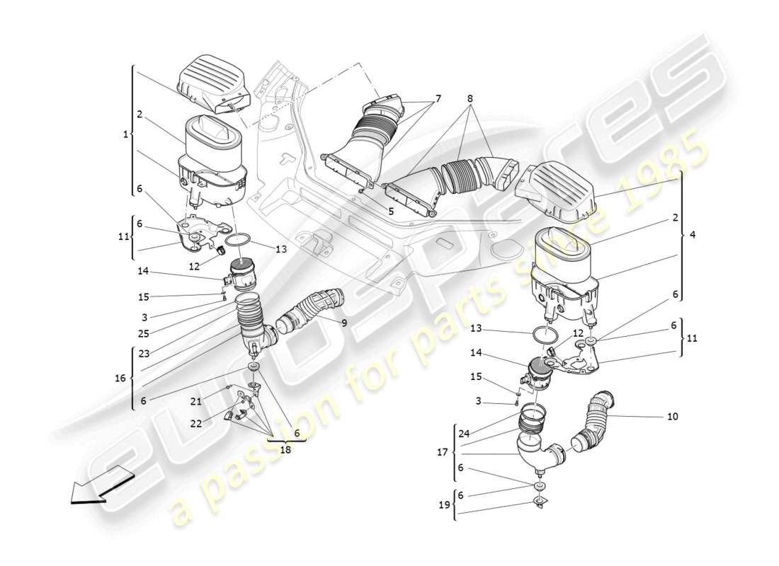 a part diagram from the maserati levante parts catalogue