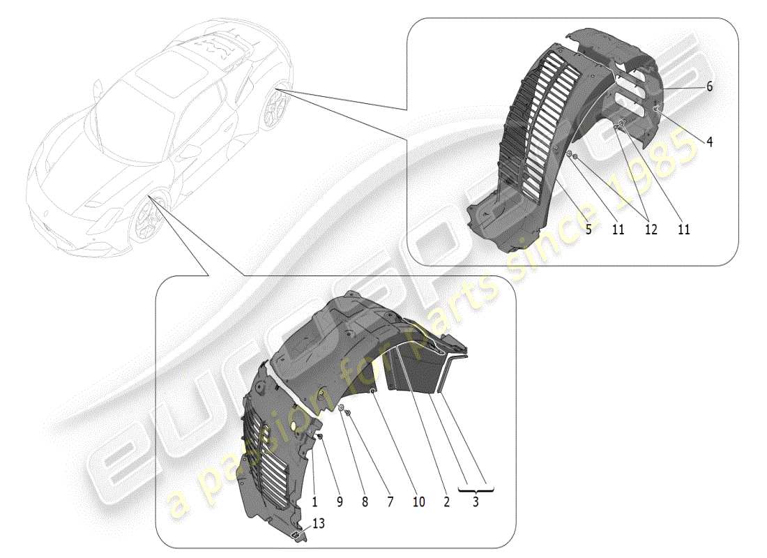 a part diagram from the maserati mc20 parts catalogue