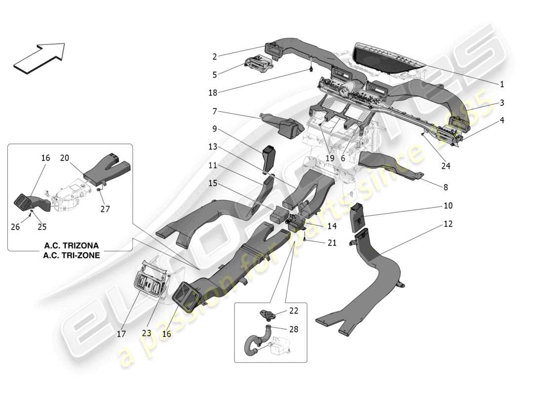 a part diagram from the maserati grecale parts catalogue