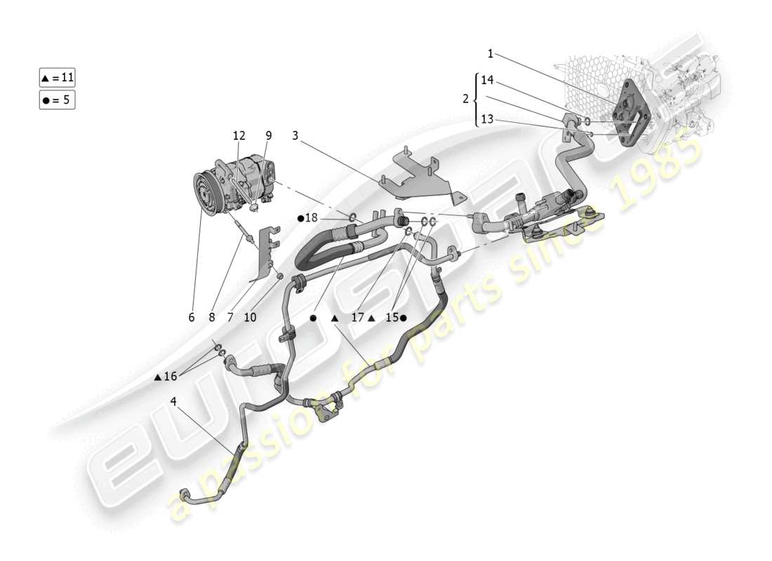 VIEW PARTS DIAGRAMS FROM THE MASERATI GRECALE PARTS CATALOGUE a part diagram from the maserati grecale parts catalogue