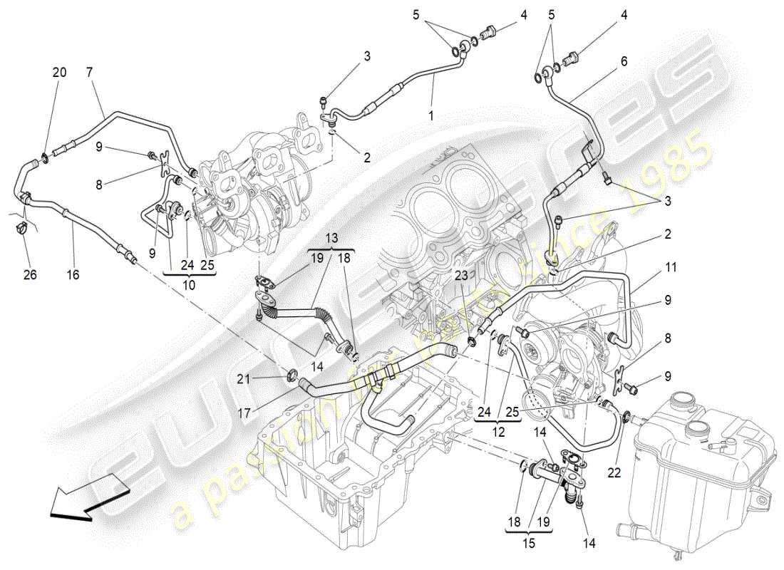 a part diagram from the maserati ghibli (2020) parts catalogue