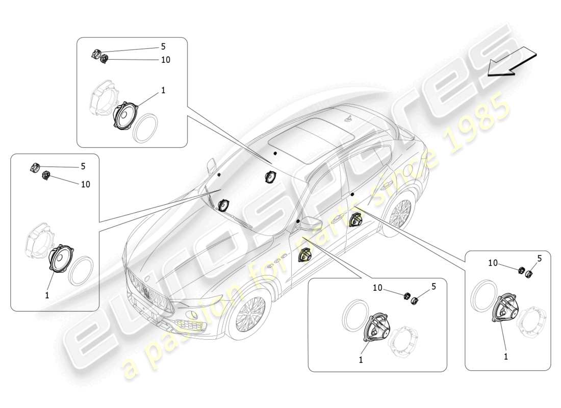 VIEW PARTS DIAGRAMS FROM THE MASERATI LEVANTE PARTS CATALOGUE a part diagram from the maserati levante parts catalogue