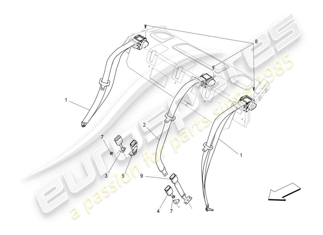 a part diagram from the maserati ghibli (2014-2016) parts catalogue