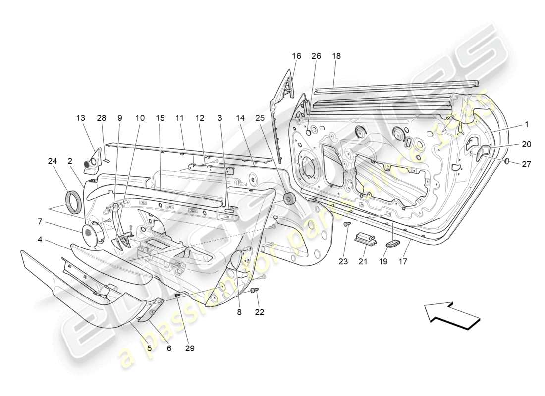 a part diagram from the maserati granturismo mc stradale (2012) parts catalogue