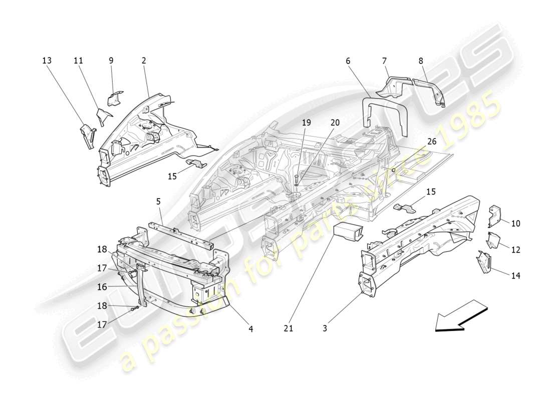 a part diagram from the maserati granturismo mc stradale (2012) parts catalogue