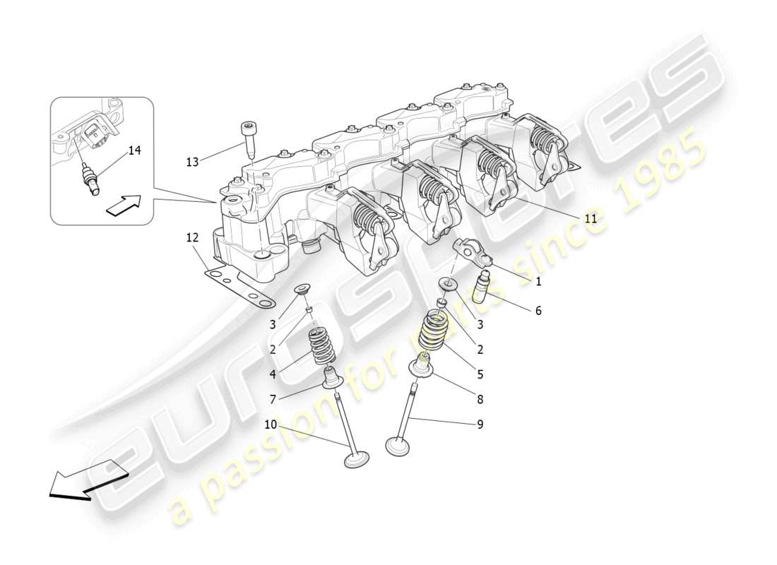 a part diagram from the maserati ghibli (2017 onwards) parts catalogue