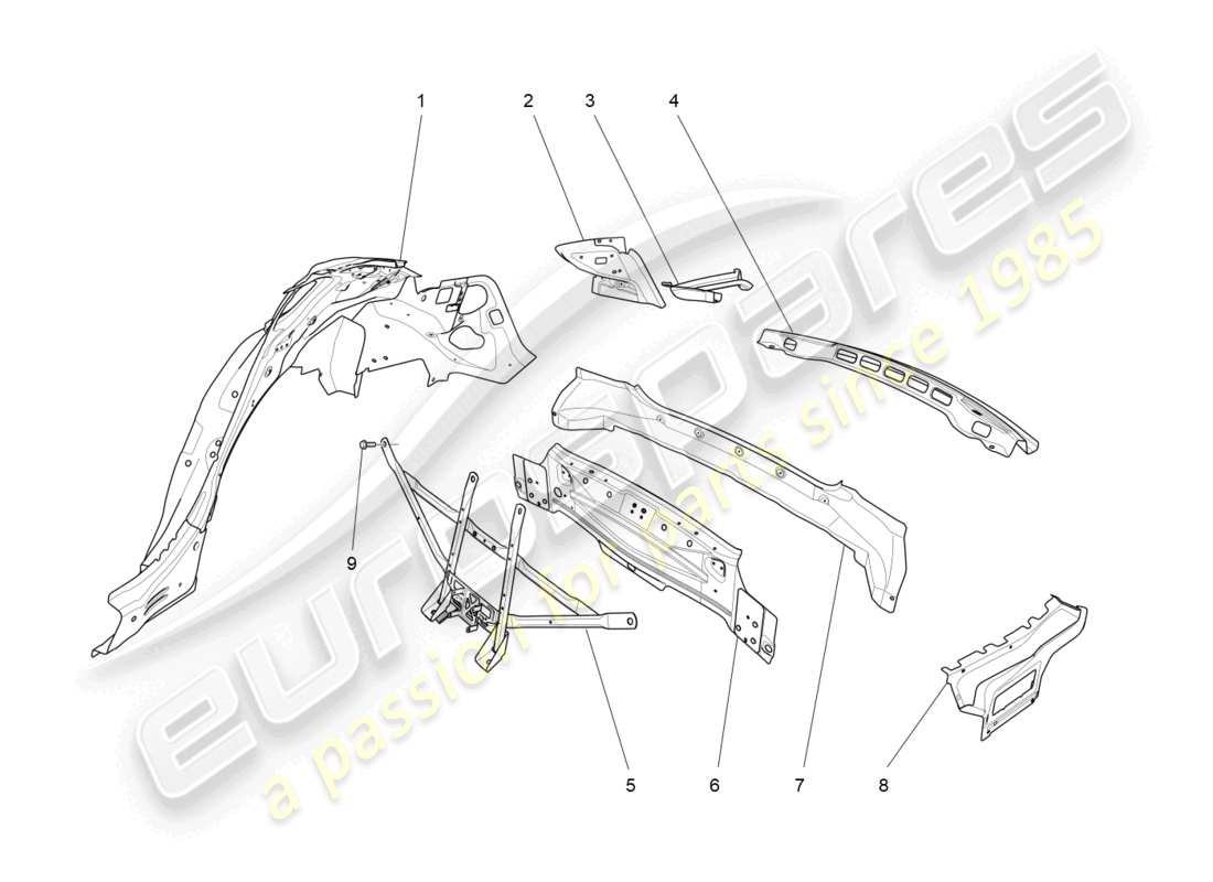 a part diagram from the maserati quattroporte m156 (2017 onwards) parts catalogue