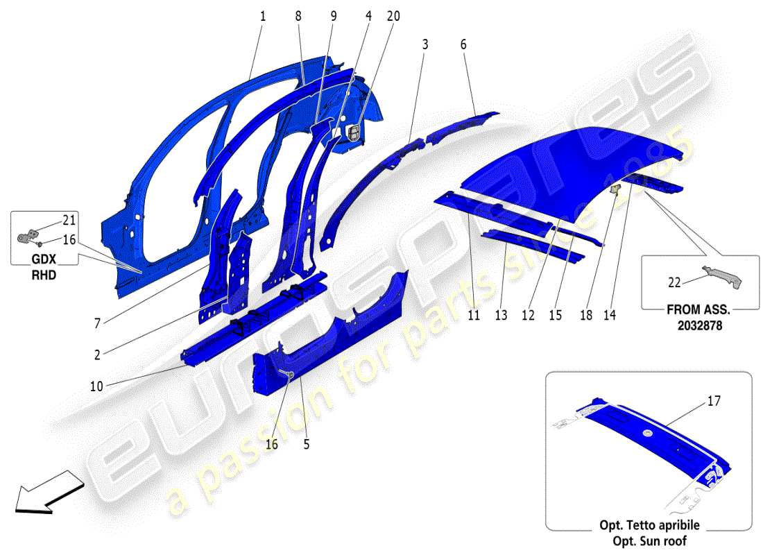 a part diagram from the maserati grecale parts catalogue