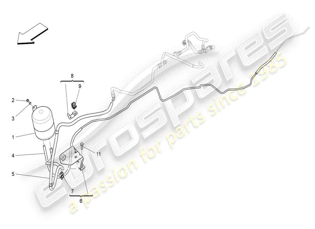a part diagram from the maserati ghibli (2017 onwards) parts catalogue