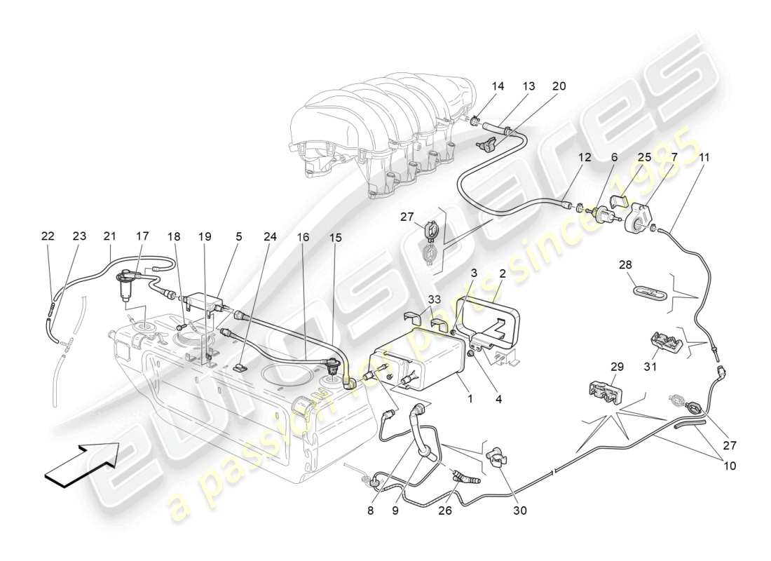 a part diagram from the maserati granturismo mc stradale (2013) parts catalogue