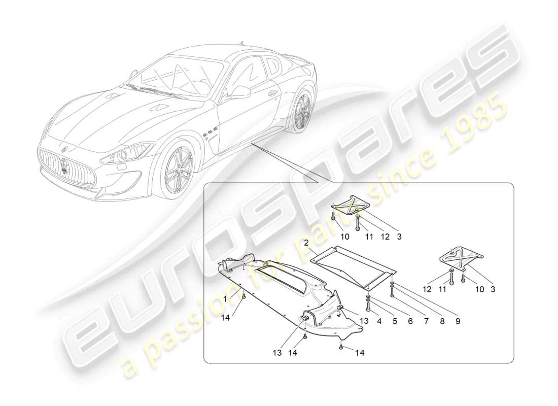 a part diagram from the maserati granturismo mc stradale (2012) parts catalogue