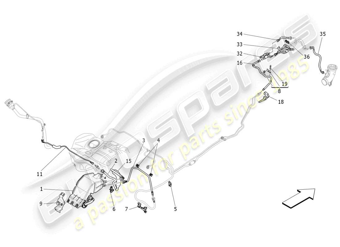 a part diagram from the maserati levante parts catalogue