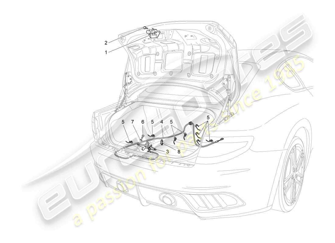 a part diagram from the maserati granturismo parts catalogue