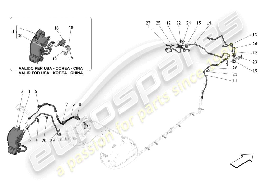 a part diagram from the maserati grecale trofeo (2023) parts catalogue