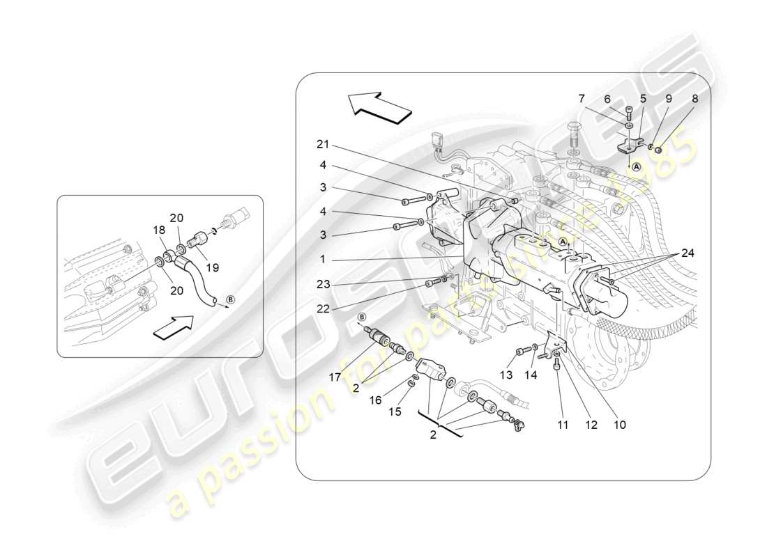 a part diagram from the maserati granturismo parts catalogue
