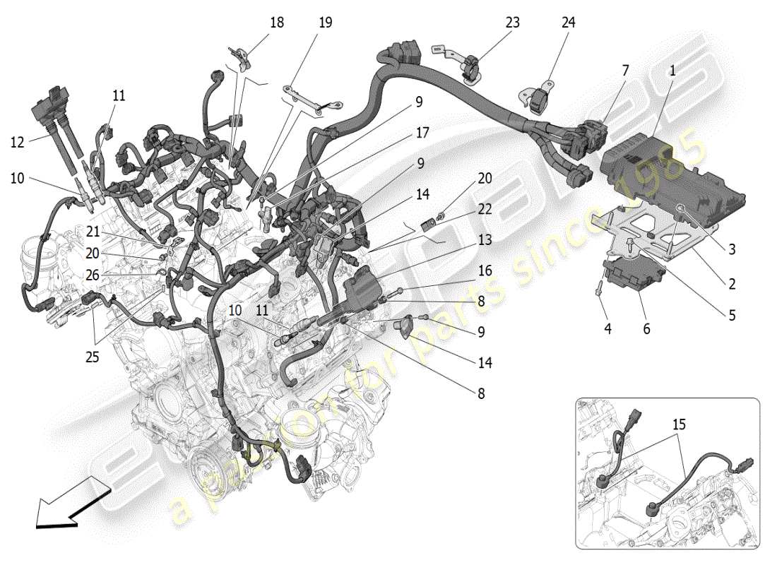 VIEW PARTS DIAGRAMS FROM THE MASERATI MC20 PARTS CATALOGUE a part diagram from the maserati mc20 parts catalogue