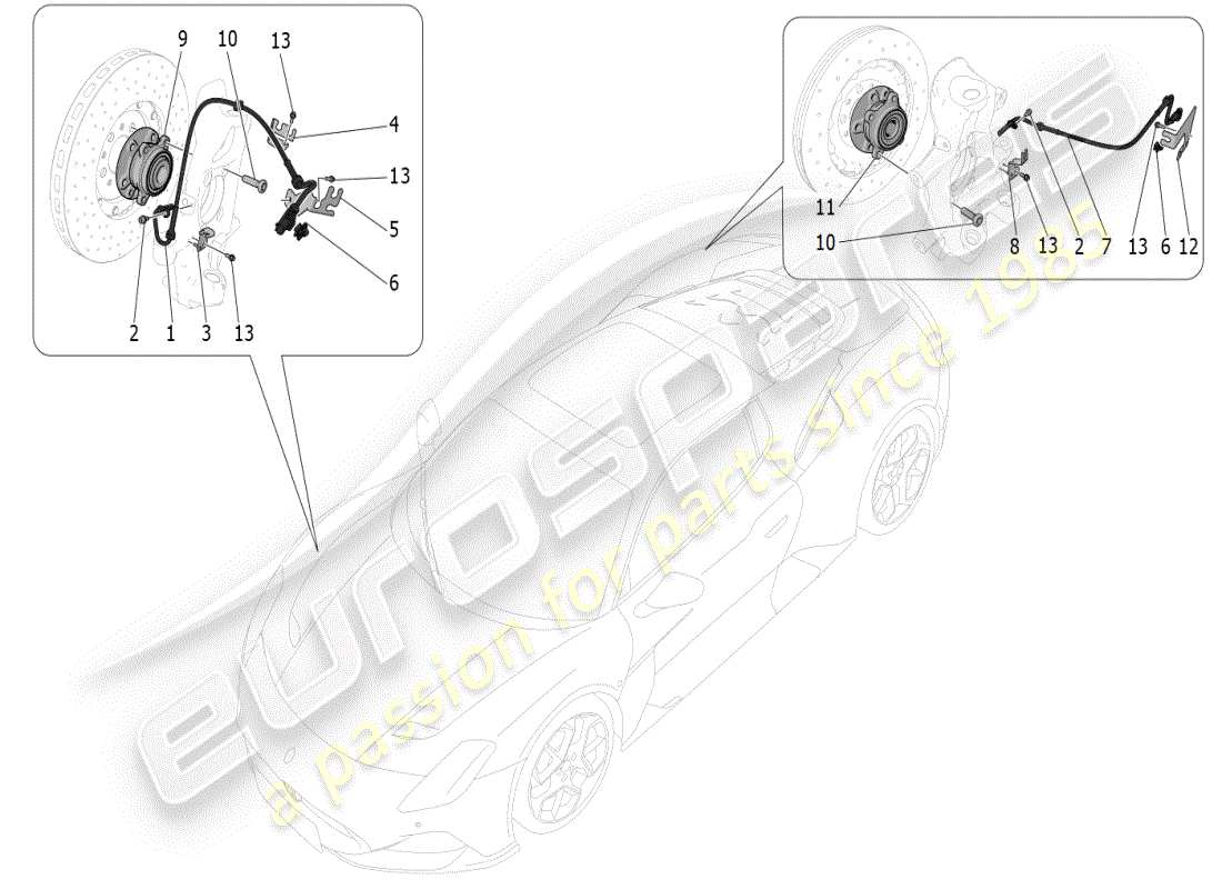 a part diagram from the maserati mc20 parts catalogue