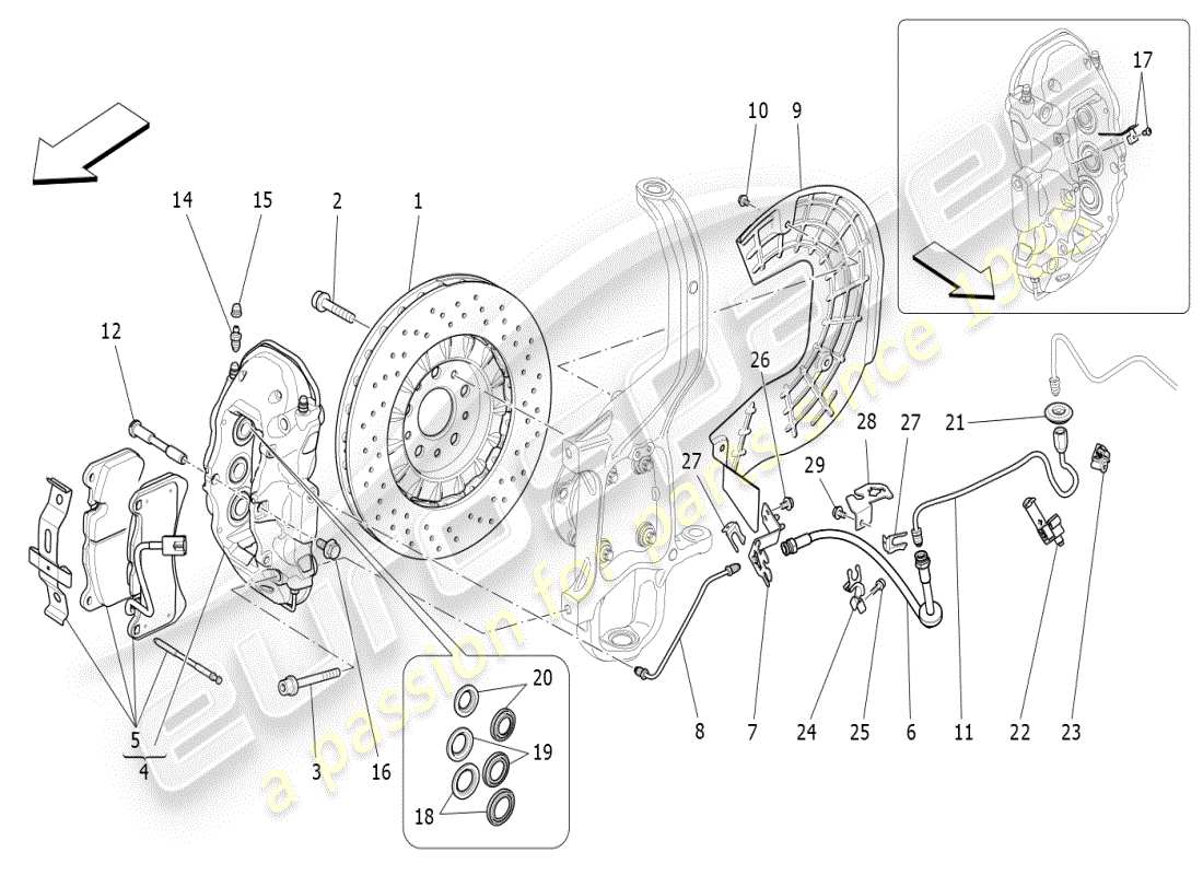 a part diagram from the maserati ghibli (2021) parts catalogue