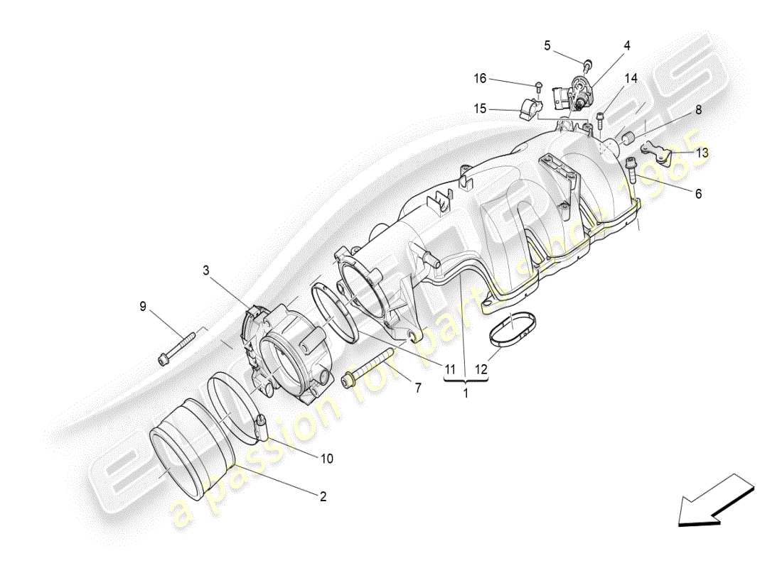 a part diagram from the maserati ghibli (2021) parts catalogue