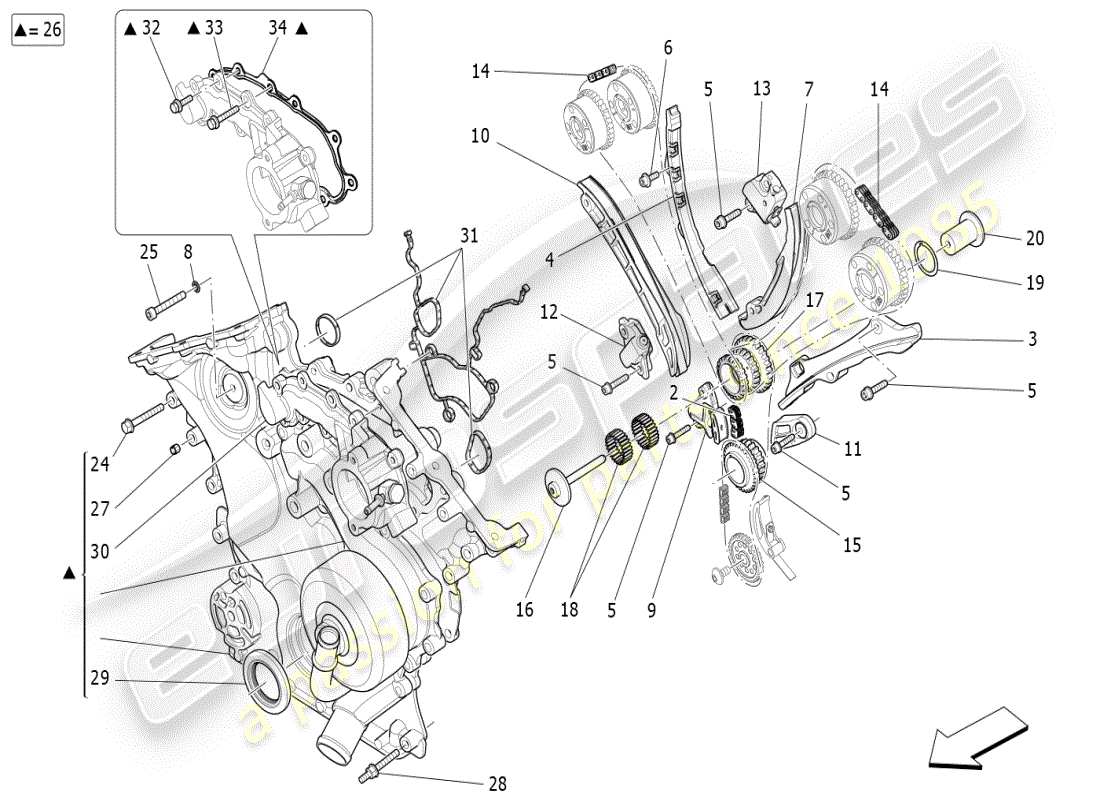 a part diagram from the maserati ghibli (2021) parts catalogue