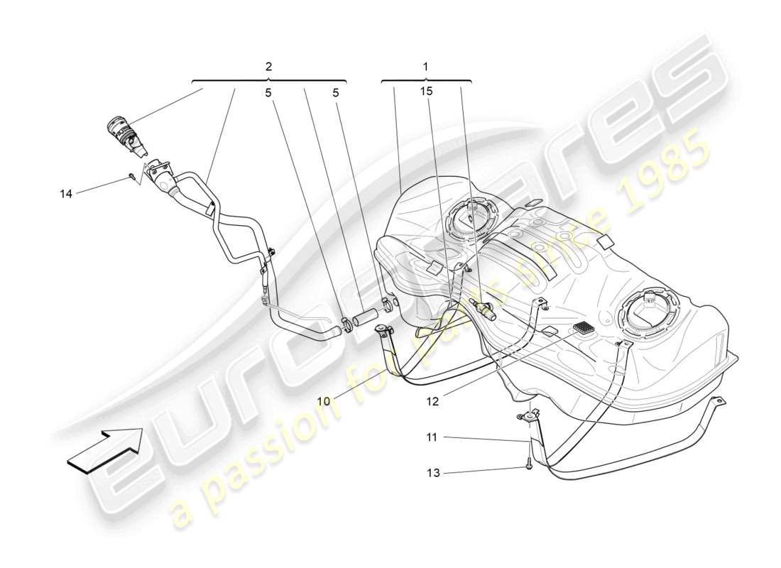 a part diagram from the maserati quattroporte m156 (2017 onwards) parts catalogue