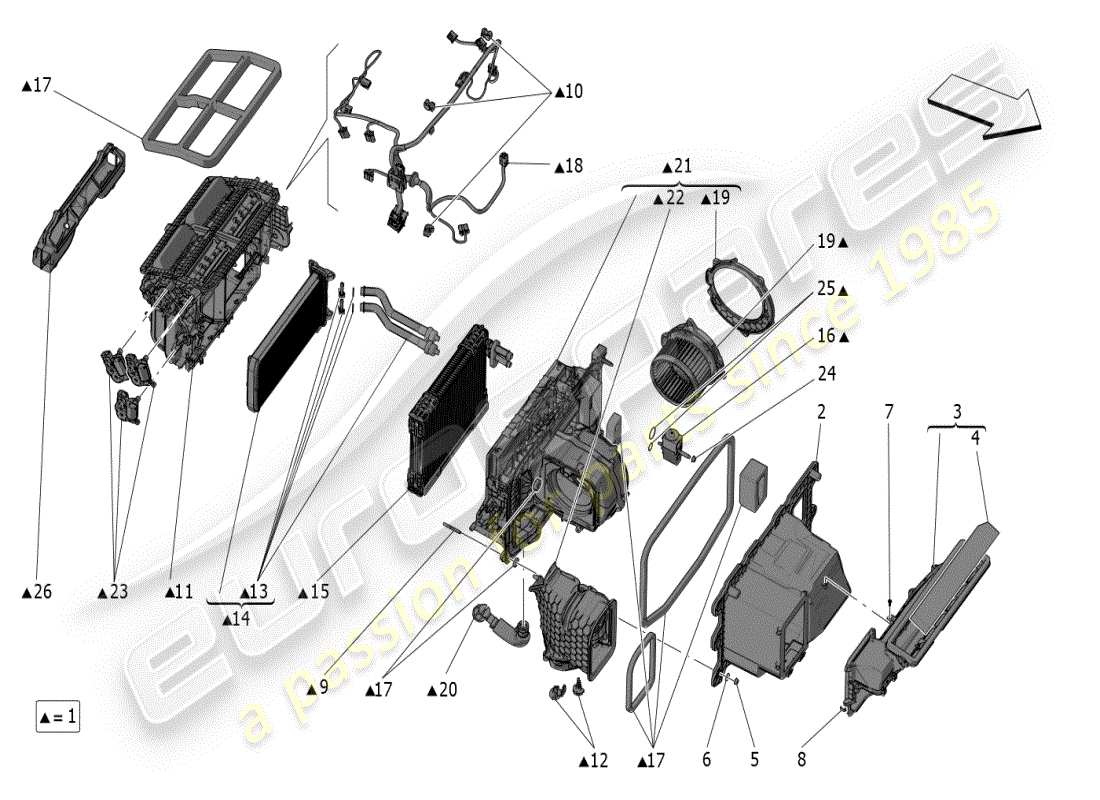 a part diagram from the maserati mc20 parts catalogue
