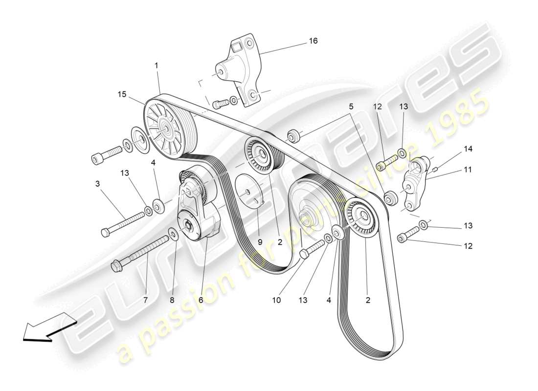 a part diagram from the maserati ghibli (2018) parts catalogue