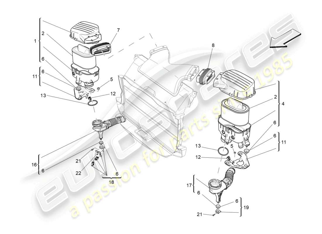 a part diagram from the maserati ghibli (2017 onwards) parts catalogue