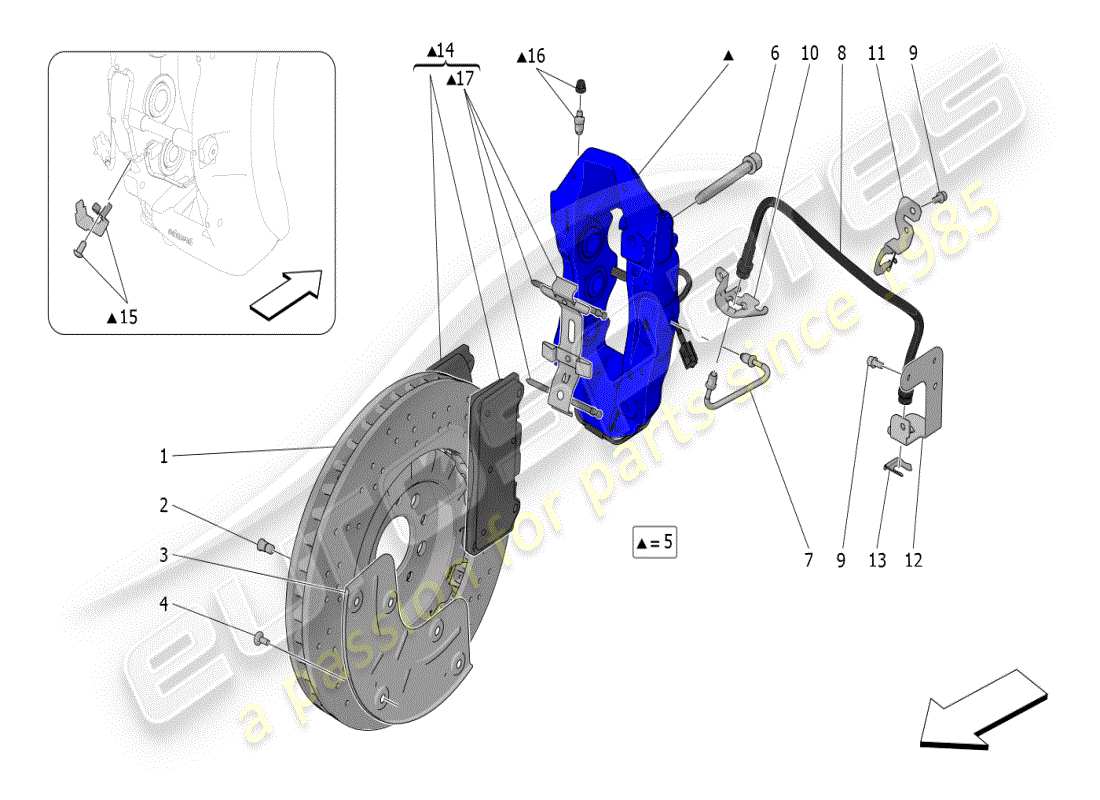 VIEW PARTS DIAGRAMS FROM THE MASERATI MC20 PARTS CATALOGUE a part diagram from the maserati mc20 parts catalogue