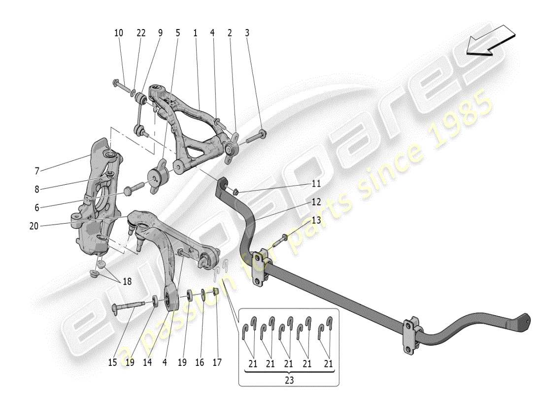 VIEW PARTS DIAGRAMS FROM THE MASERATI MC20 PARTS CATALOGUE a part diagram from the maserati mc20 parts catalogue