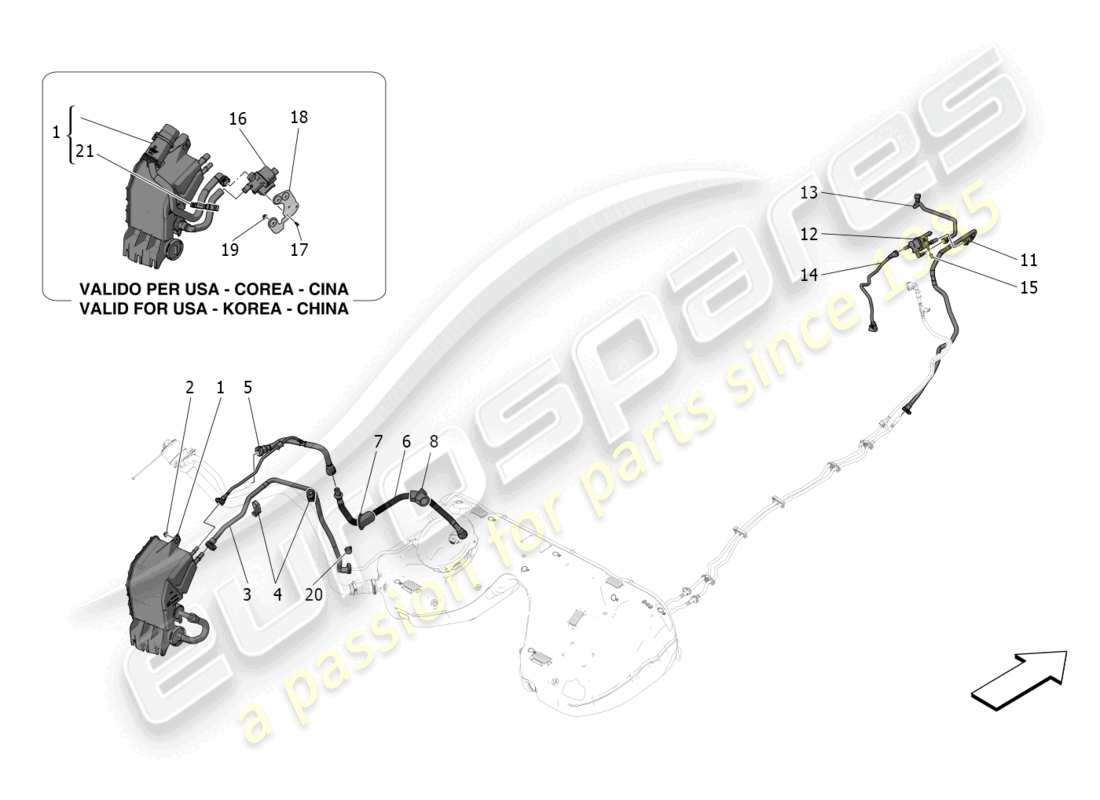 a part diagram from the maserati grecale gt (2023) parts catalogue
