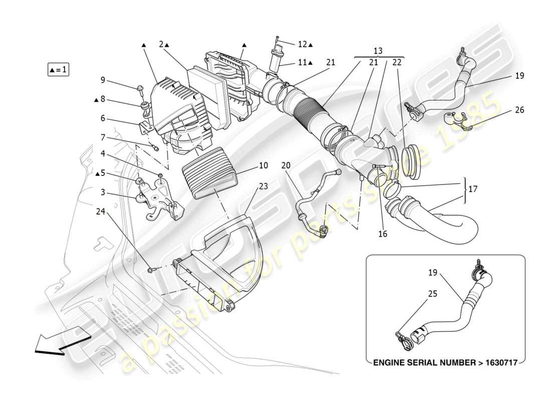 a part diagram from the maserati levante parts catalogue