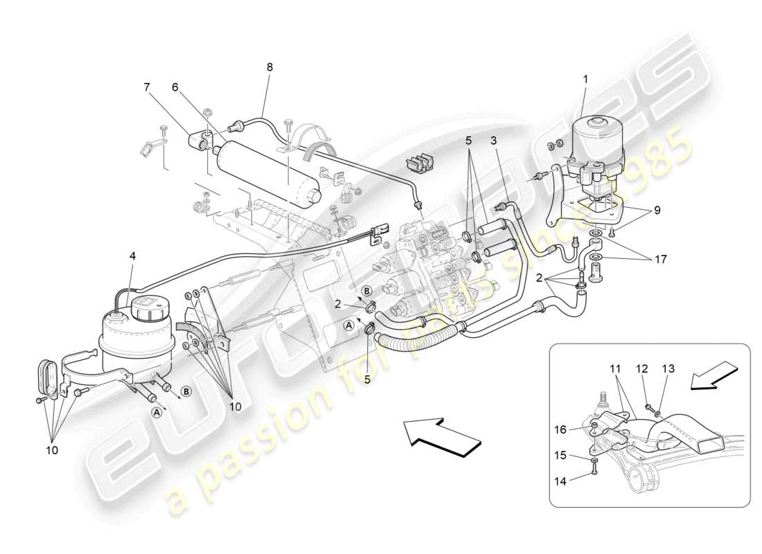 a part diagram from the maserati granturismo mc stradale (2011) parts catalogue