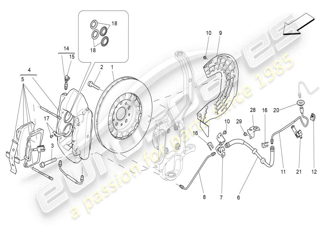 a part diagram from the maserati ghibli (2021) parts catalogue