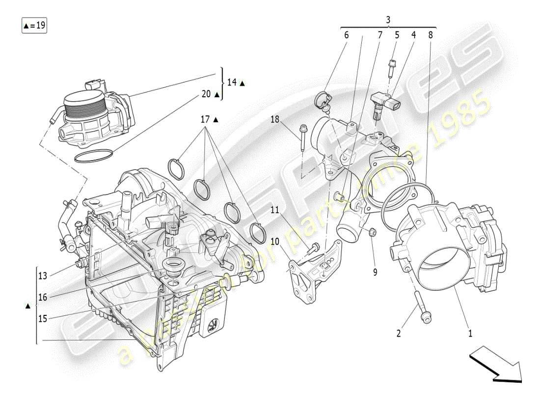 a part diagram from the maserati ghibli (2021) parts catalogue