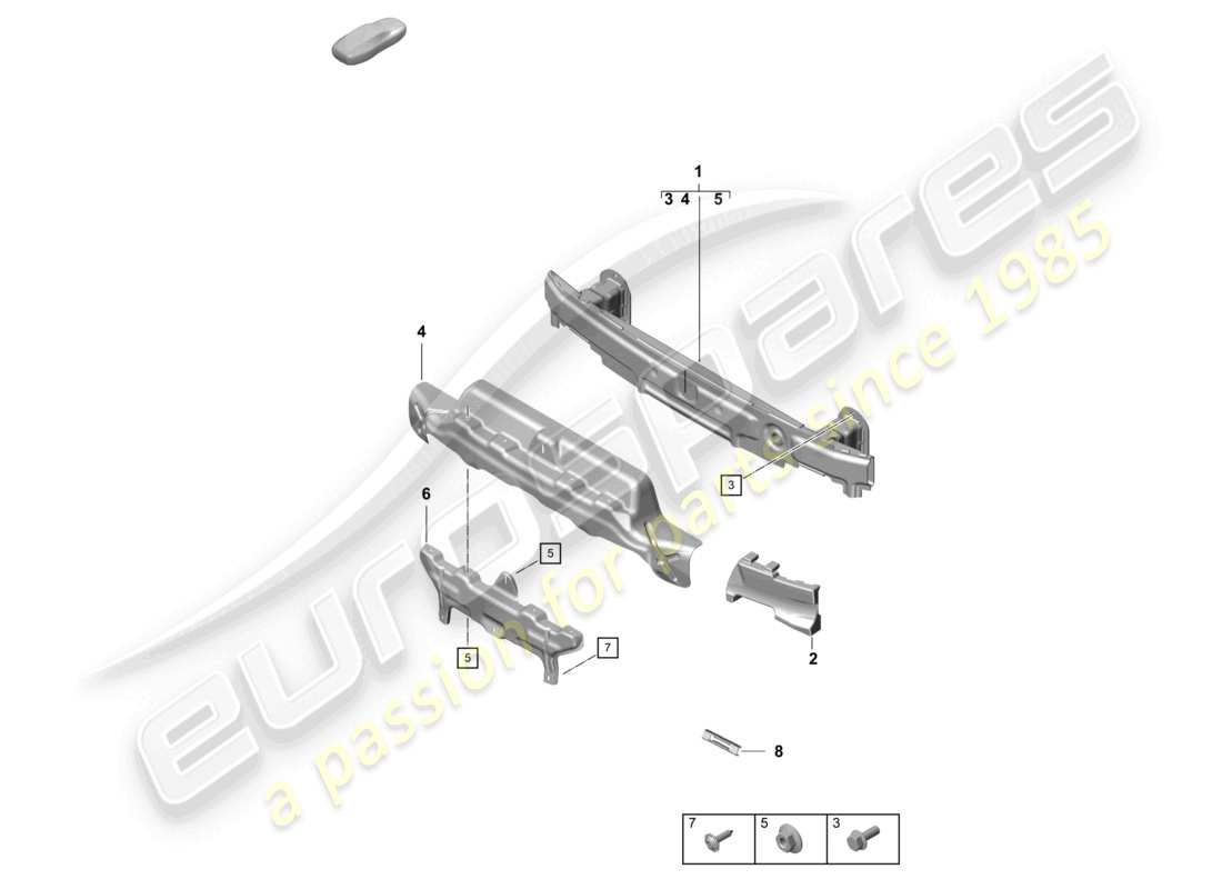 porsche 2022 (718 cayman gt4) bumper carrier rear part diagram
