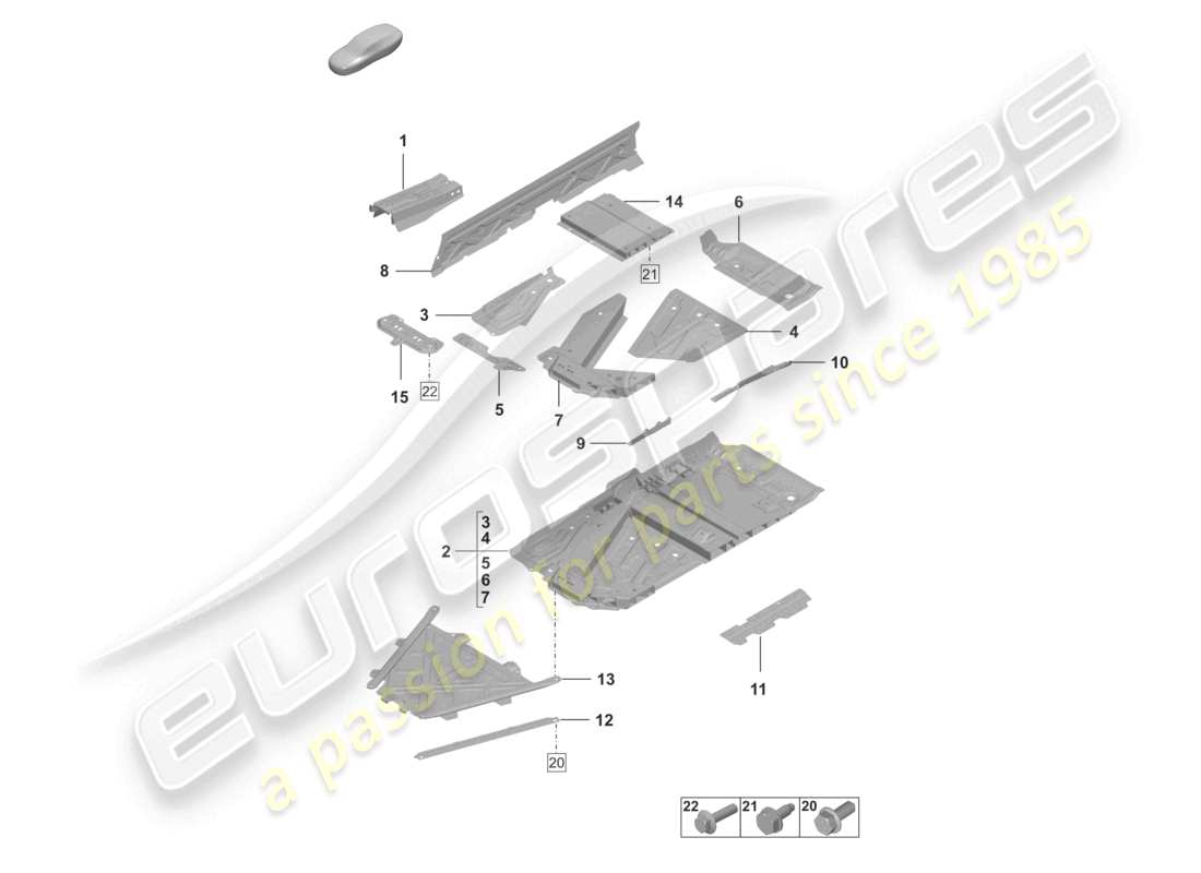 porsche 2024 (992-2 turbo / s) bottom plate tunnel part diagram