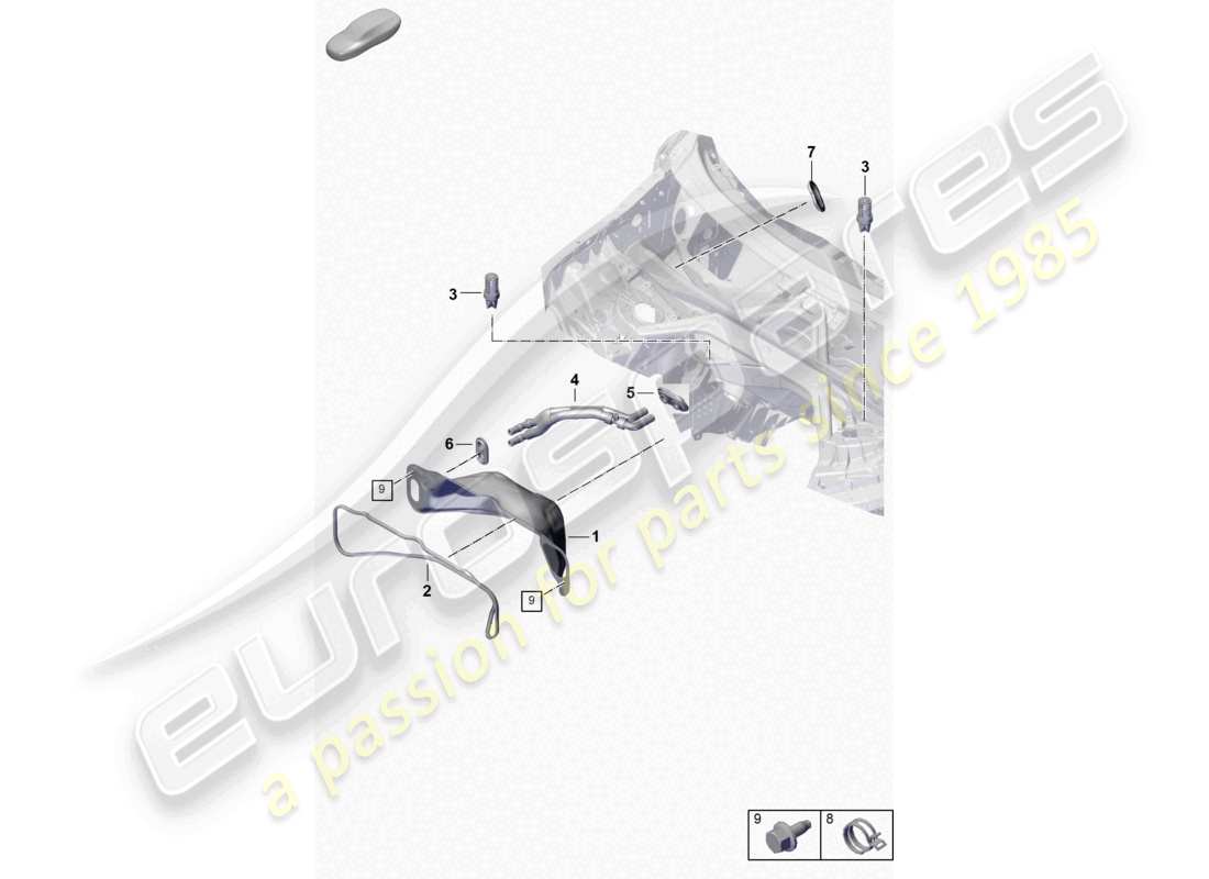 porsche 2023 (cayenne e3 pa) heater water box part diagram