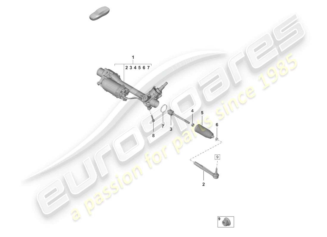 porsche 2025 (992-2 turbo / s) steering gear parts diagram