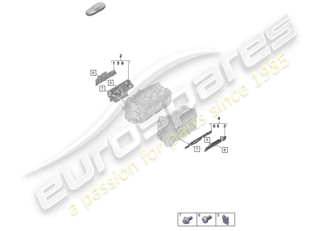 porsche 2023 (718 boxster spyder) cylinder head cover plates parts diagram