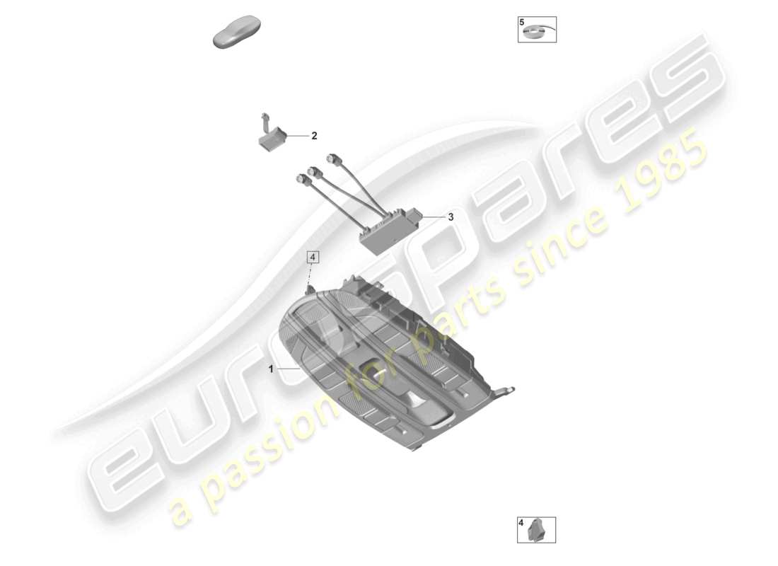 porsche 2021 (panamera 971-2) console roof part diagram