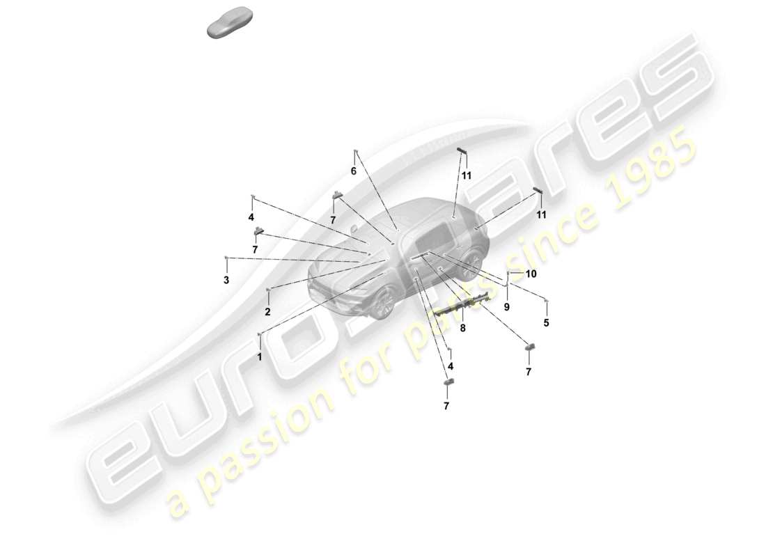 porsche 2026 (macan-e) door warning light rear lid interior lighting doors part diagram