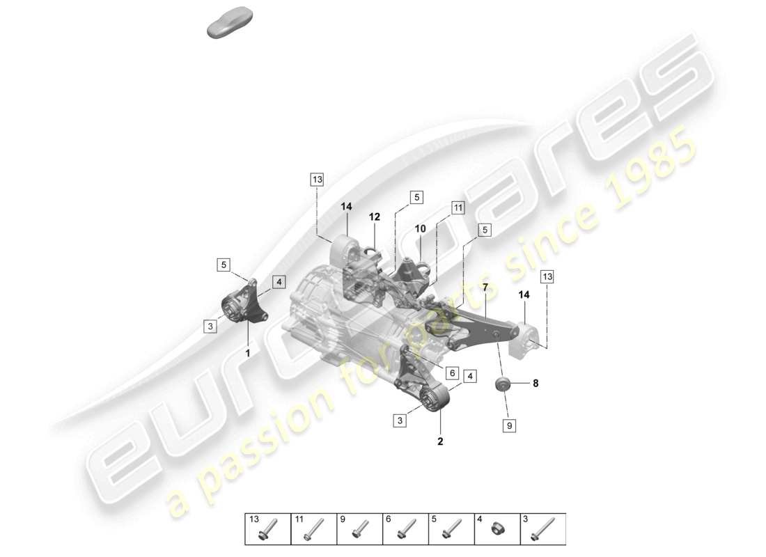 porsche 2026 (taycan 9j1-2) engine lifting tackle front axle part diagram