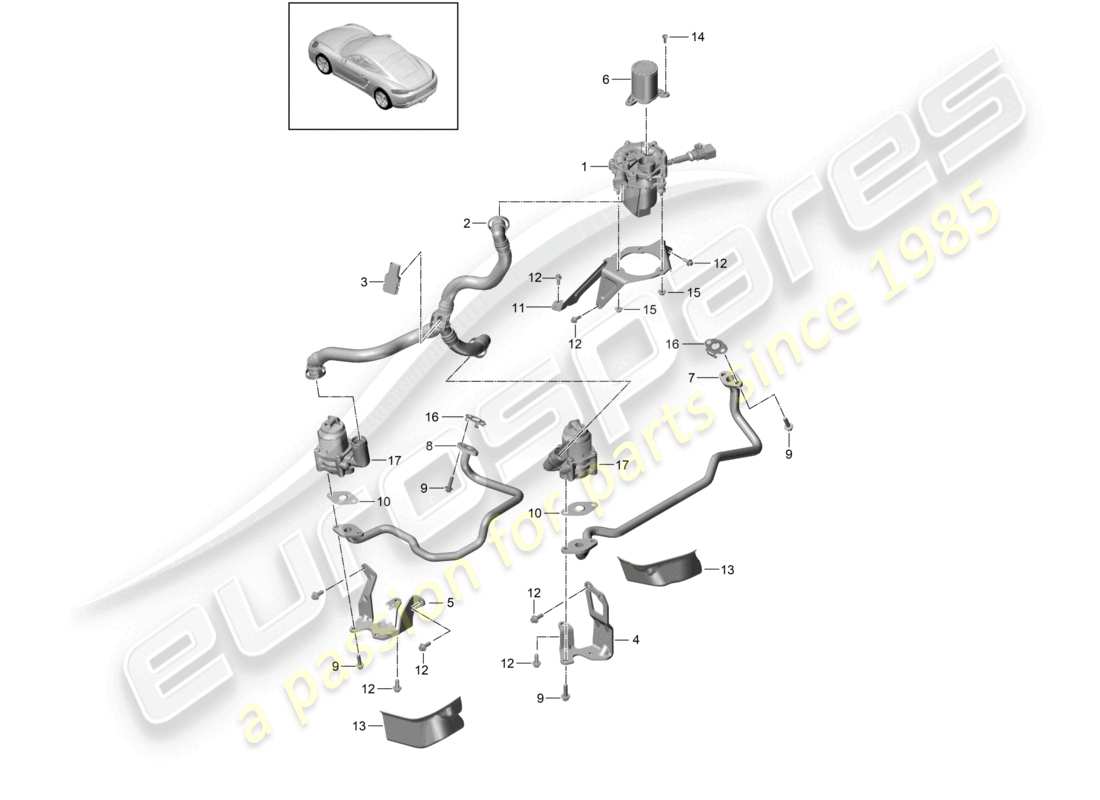 porsche 2022 (718 cayman) secondary air pump part diagram