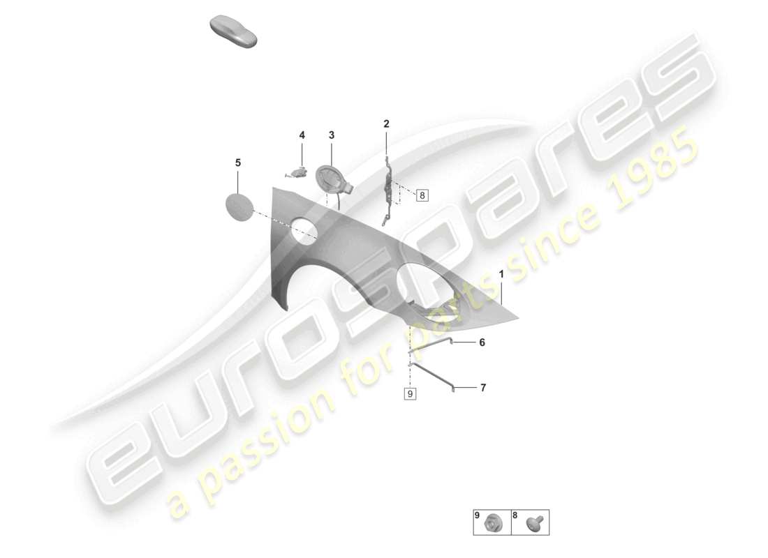 porsche 2025 (992-2 turbo / s) wing parts diagram