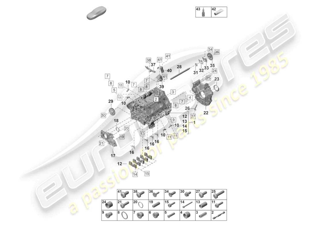 porsche 2021 (panamera 971-2) crankcase housing individual parts part diagram