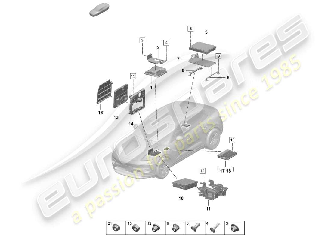 porsche 2024 (macan-e) control units part diagram