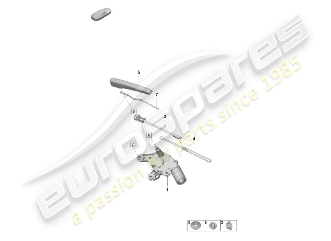 porsche 2020 (taycan 9j1-1) wiper and washer system for rear window part diagram