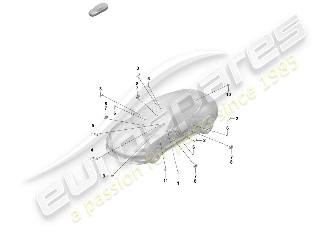porsche 2025 (taycan 9j1-2) interior light doors rear lid warning lights parts diagram