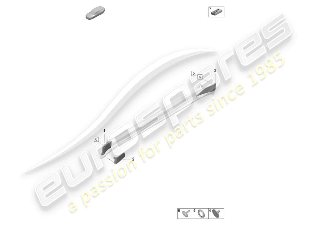 porsche 2023 (taycan 9j1-1) spoiler sill parts diagram